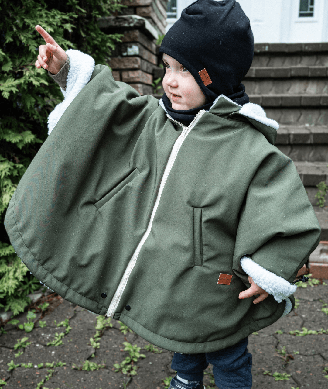 poncho d’hiver évolutif pour enfant en bas âge